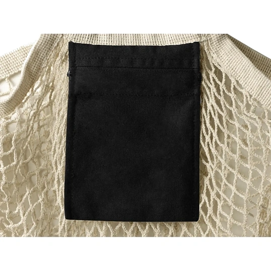 Сумка для покупок авоська Сетка для шопинга Mesh, натуральный/черный/937309