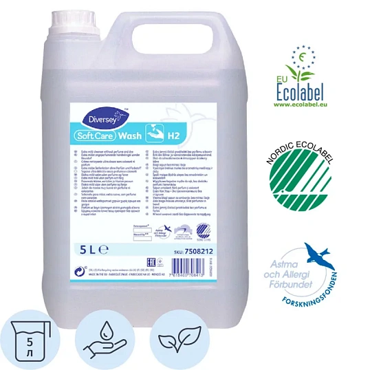 Мыло жидкое ПРОФ Diversey Soft Care Sensitive Wash без отдушки, 5л