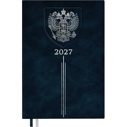 Ежедневник датированный 2027 ESCALADA А5 (146x211мм) 176л  герб синий 73504