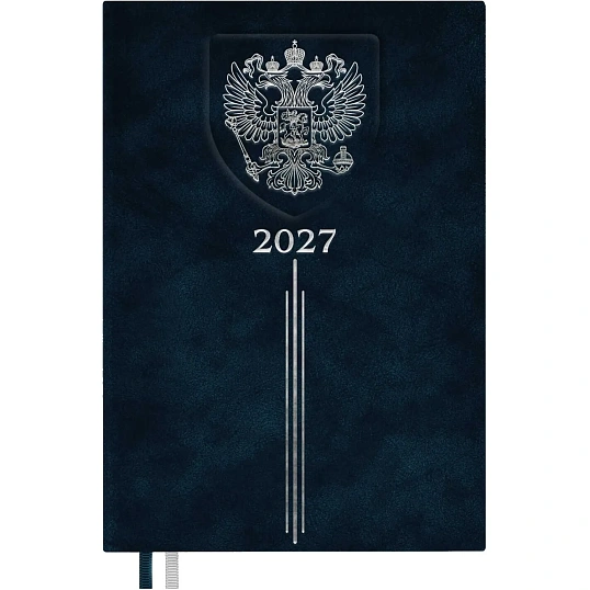 Ежедневник датированный 2027 ESCALADA А5 (146x211мм) 176л  герб синий 73504