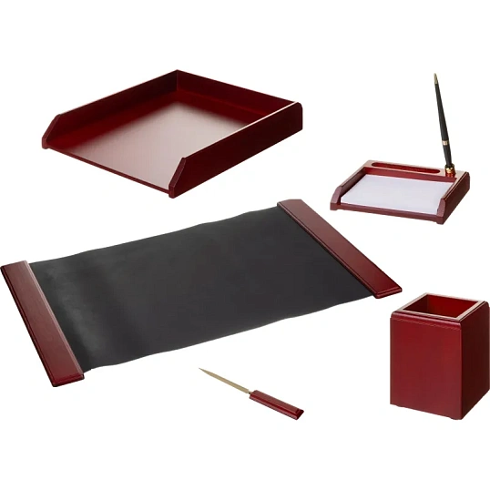 Набор настольный M5C-10 на 5 предметов из дерева, цвет: красное дерево