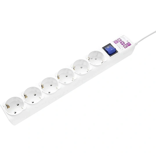 Сетевой фильтр Power Cube 6р/3м 16А бел (SPG6-16-3M)