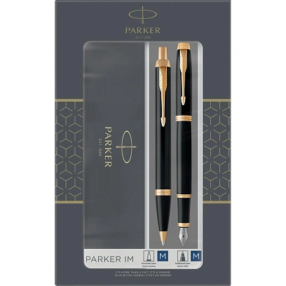 Набор Parker IM Black GT, ручки шариковая+перьевая,1мм,син,под.кор, 2093216