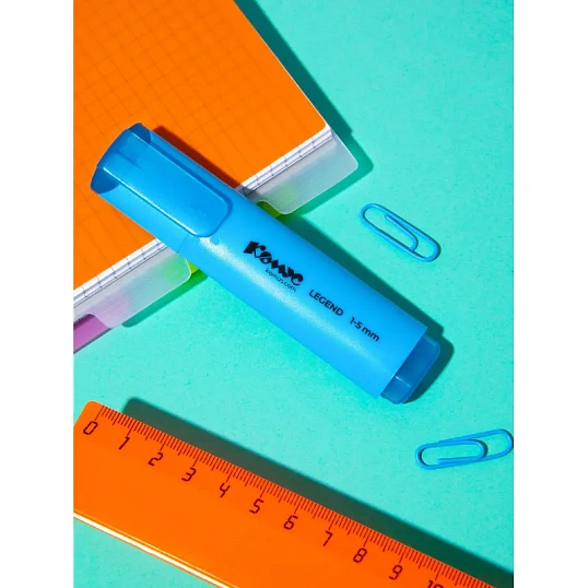 Маркер текстовыделитель КОМУС Legend синий 1-5мм