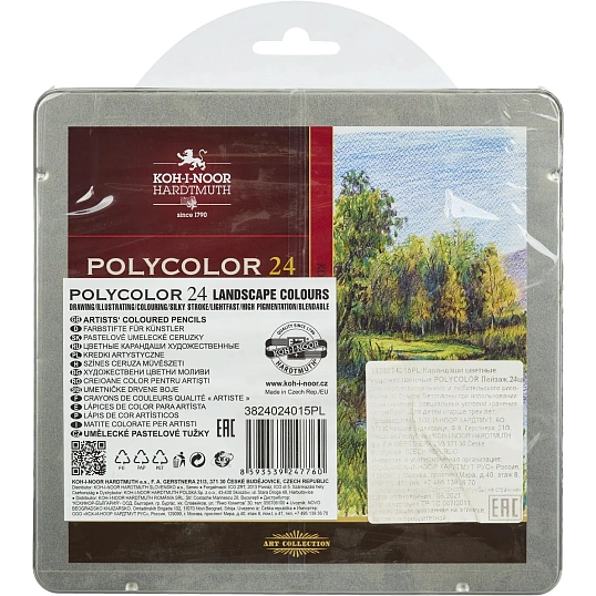 Карандаши цветные худож POLYCOLOR Пейзаж 24цв/наб мет.кор. 3824024015PL