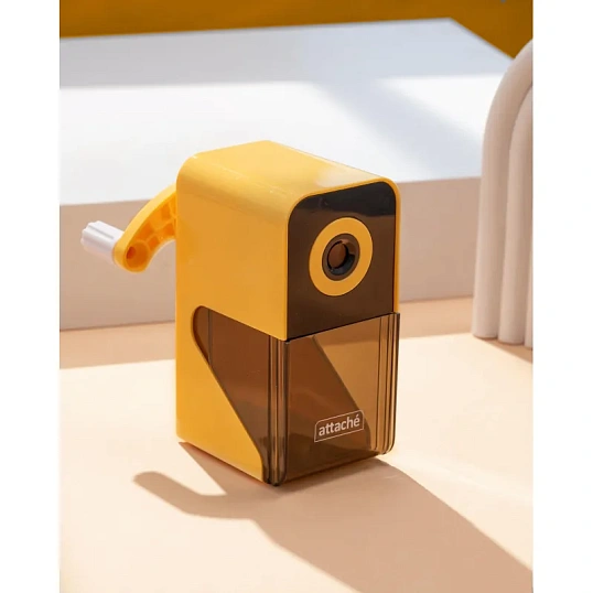 Точилка механическая Attache Bright Colours,авто-фиксация карандаша,желтый