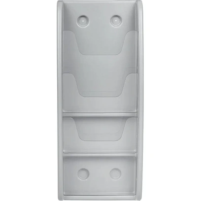 Лоток настенный односекционный Комус Штиль 3 отделения А4 верт. серый