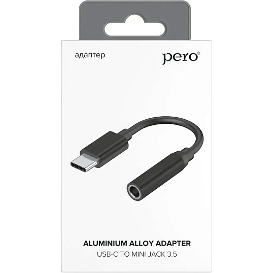 Адаптер PERO AD09 USB-C TO MINI JACK 3.5MM, черный