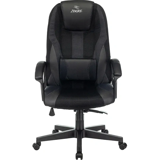 Кресло игровое Zombie Viking 9 черный/серый искусст.кожа/ткань 1583706