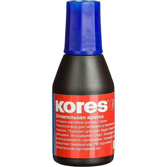 Краска штемпельная KORES синяя 71308 ев/эт