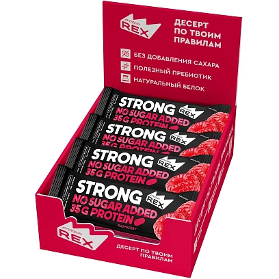 Батончик ProteinRex протеиновый STRONG Малина, 100гx12шт/уп