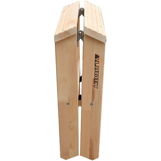 Стремянка деревянная двусторонняя с широкими ступенями 2х2 ступени