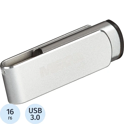 Флеш-память Promega Jet 16GB USB3.0 серебро, металл, под лого NTU388U3016GB