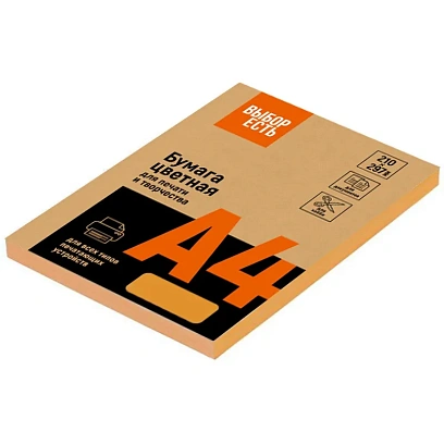 Бумага цветная Выбор есть (А4, 80 г, оранжевый интенсив) 100 л