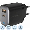 Зарядное устройство сет. PERO TC26 ULTIMATE GAN USB-A + USB-C, 30W черный