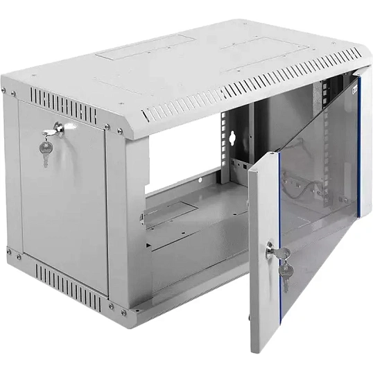 Шкаф настенный телеком. ЦМО разб. 6U (600х350) дверь стекло (ШРН-Э-6.350)