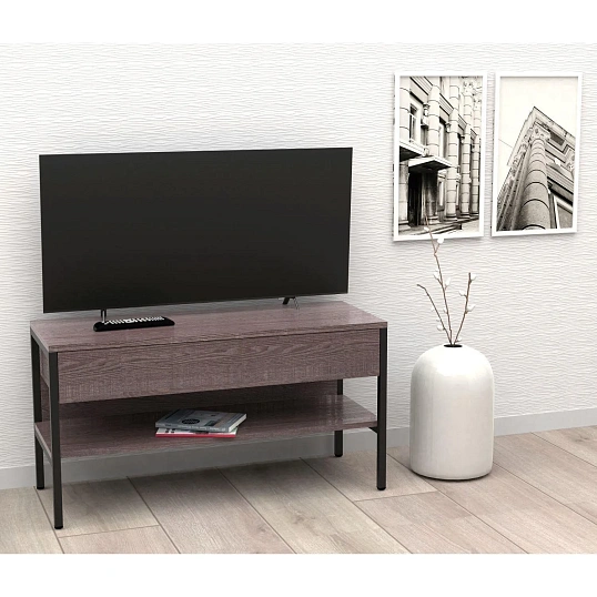 Тумба TI_под ТВ Комус Онега-15 с ящ. push to open, рег.опоры, яс.анкор.темн