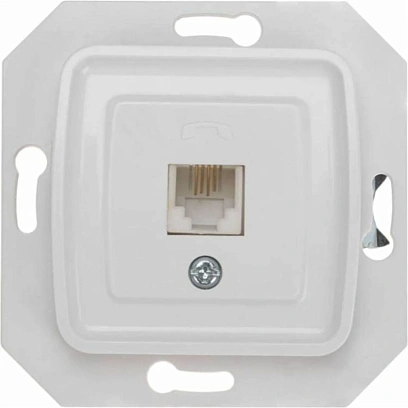 Розетка KRANZ KR-78-0222 DEA телефонная RJ11 с/у мех. Бел (1/10/120)