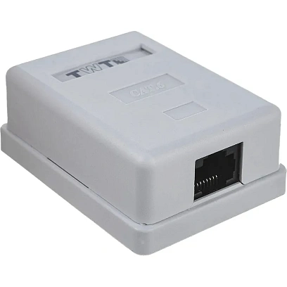 Розетка настенная TWT TWT-SM1-45/6-WH, 1 порт RJ-45 категории 6, UTP, белая