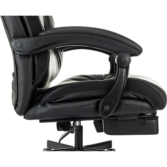 Кресло VB_EChair 624 PU PM черный эко.кожа  подст.для ног