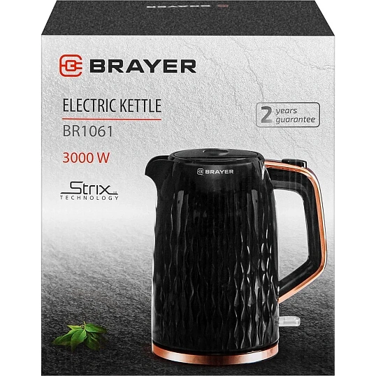 Чайник электрический BRAYER 1061BR, STRIX,3000 Вт,1,7 л,пласт.кор,автооткл