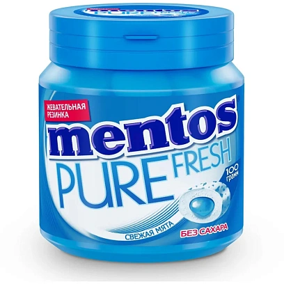 Жевательная резинка Mentos Pure Fresh вкус Свежая мята, банка, 100г