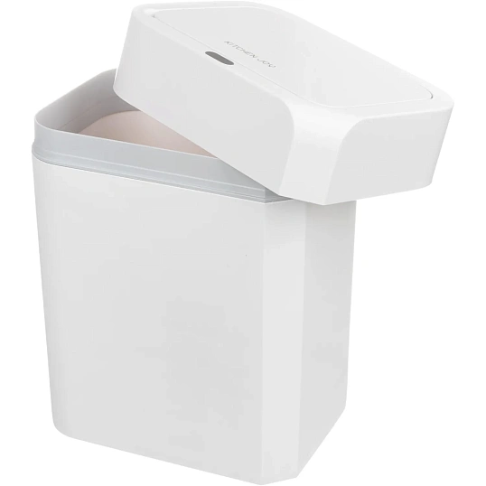Ведро мусорное Kitchen Joy сенсорное пластиковое белое 12л_KJ-JAH6115