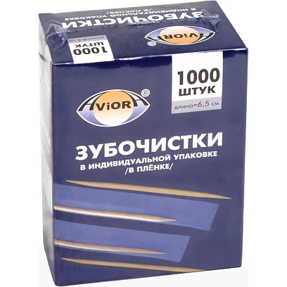 Зубочистки бамбук в инд. ПП-упак. 1000шт./уп. 401-488