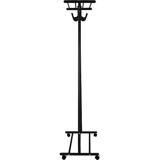 Вешалка МЕ_напольная М 9 с крючками (8295), колеса, черный
