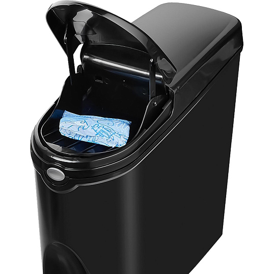 Ведро мусорное с педалью Luscan Slim 20 л, черное, пластик