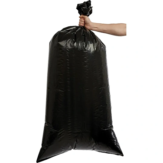 Мешки для мусора ПВД 200л 55мкм 10шт/уп черные 70х140см Luscan