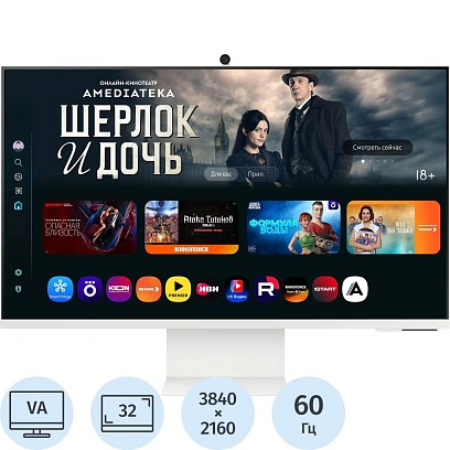 Монитор Samsung 32 M8 LS32DM801UIXCI 4k/VA/60Гц/HDMI/HAS Pivot/бел