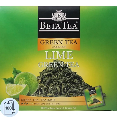 Чай Beta Tea Зеленый с лаймом 1,5гx100пак