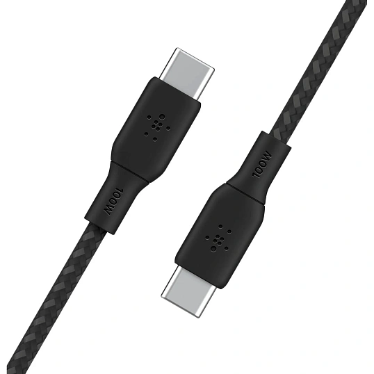 Кабель Belkin (CAB014BT3MBK)BoostCh.100W USB-C to USB-C 2.0 Braided 3м. чер