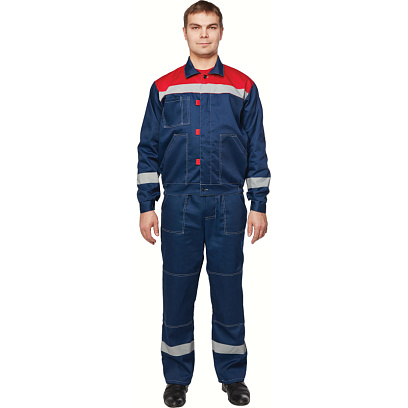 Костюм рабочий летний муж. Л20-КПК син/красн (р.68-70) 182-188 (Арсенал-СП)