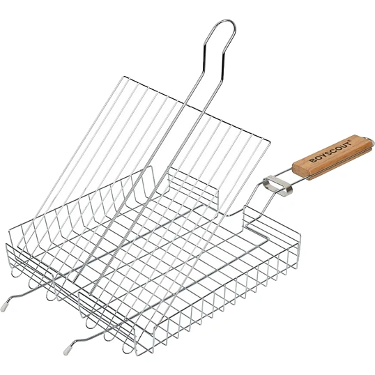Решетка-гриль BOYSCOUT 25x25x4cм, облегченная, унив., глубокая/61641