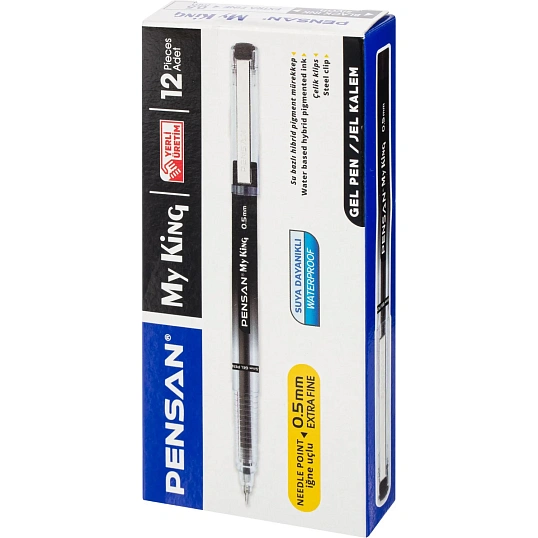 Ручка гелевая неавтомат. MY-KING GEL PEN METAL CLIP 0,5мм, черный