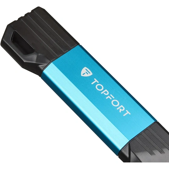 Нож универсальный TOPFORT 18мм с мет.направл.,алюм+ABS,лезв.воронение