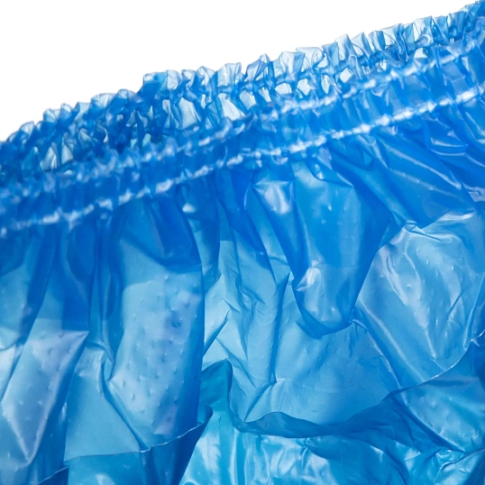 Бахилы 11 г, 2рез, двойные, синий, 25+25 мкм, Комус, 25пар/уп