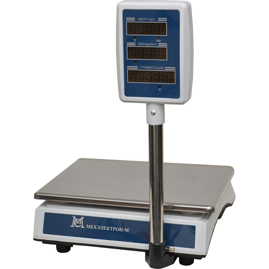 Весы торговые Мехэлектрон-М ВР4900-15-2Д-СДБ 01М до 15 кг,LЕD, со стойкой