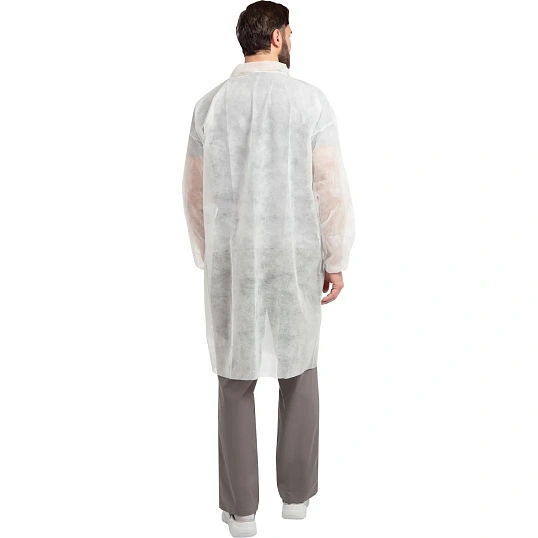 Халат на липучках 20гр/м2 р.XXXL, белый (10шт/упак),арт.406-878-004,к