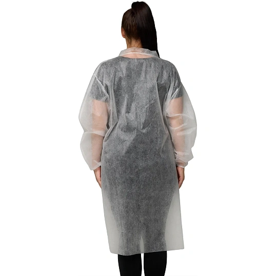 Халат н/с процед, рук.рез, 4кн, XL(52-54), пл 30, бел, Комус, 10шт/уп