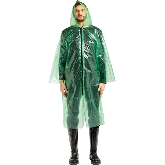 Плащ дождевик на молнии с капюшоном (XXXL)