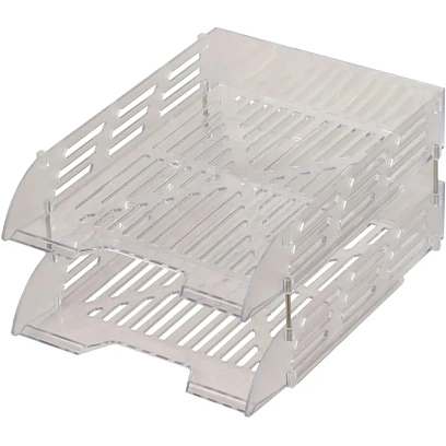 Лоток горизонтальный для бумаг Attache 2шт/наб на металл стерж прозрачный