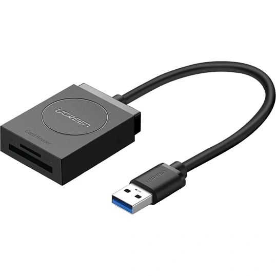 Картридер UGREEN CR127 (20250) USB 3.0 Card Reader TF+SD. Цвет: черный