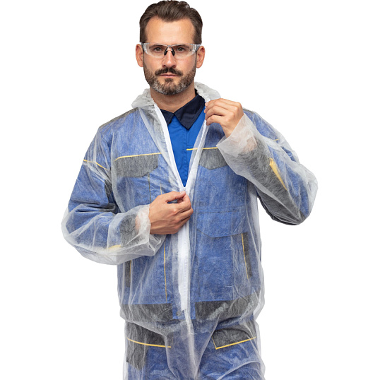 Комбинезон одноразовый Каспер 50 гр/м2 ламинированный белый р-р XL 1 шт/уп