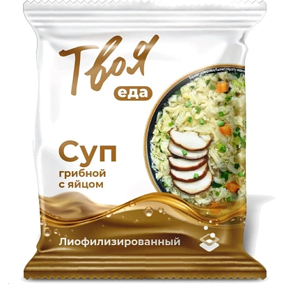 Суп Твоя еда грибной с яйцом шоу-бокс  пакет 12гx10 шт/уп