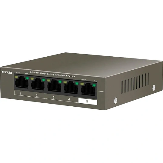Коммутатор Tenda TEF1105P-4-38W 4 порта PoE+ (35W)