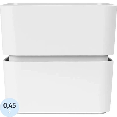 Кашпо Фиори (0,45л) Цв. Белый (Арт. КШ-0510)