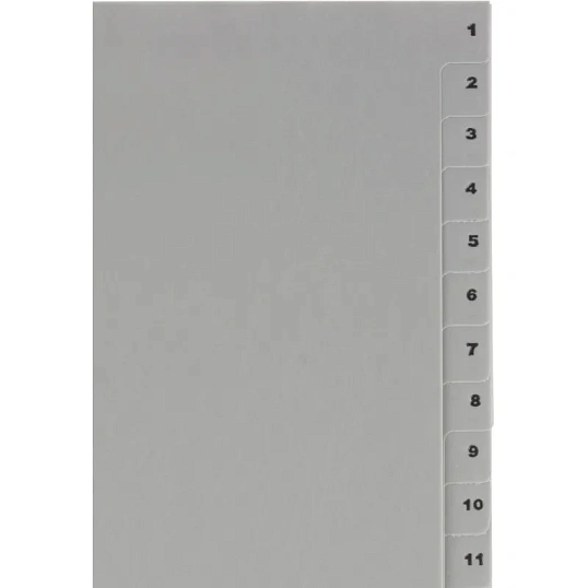 Разделитель листов из сер.пласт. с индексами Attache, А4, цифровой 1-20